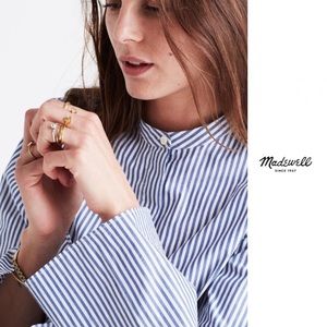 Madewell Striped Bell Sleeve Button Up Top Sz Sm